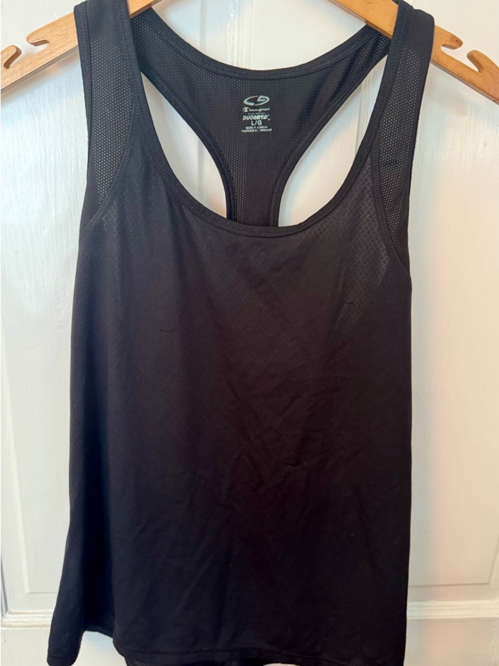 Champion DuoDry Racerback Tank Top | Black | Size Large